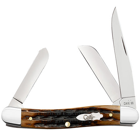Case XX 12772 Dark Molasses Bone Kinfolks Jig Medium Stockman (6318 SS)