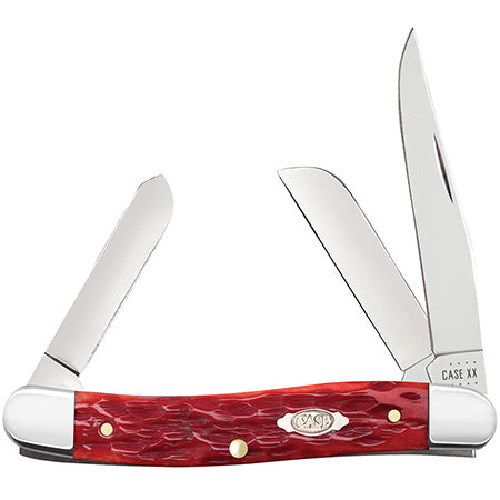 Case XX 31951 Medium Stockman Dark Red Bone CS