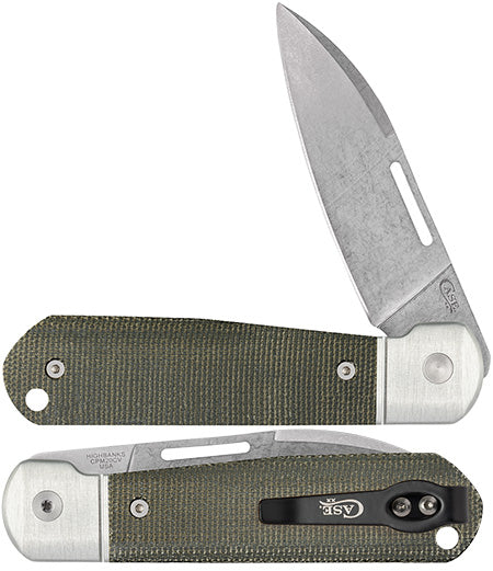Case XX 42231 Highbanks Smooth OD Green Canvas Micarta
