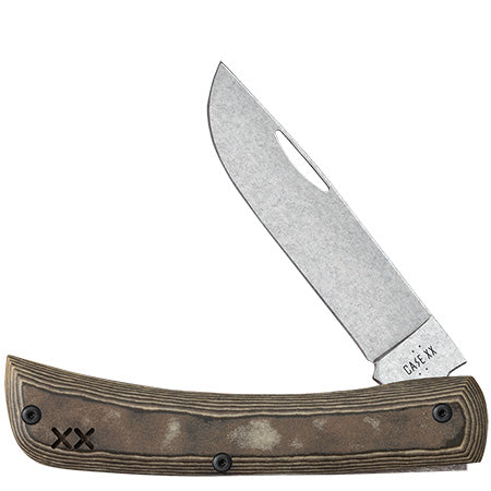 Case XX 66388 Sod Buster Jr Crossroads Smooth Lune Richlite W/Black G-10 Sod Buster JR
