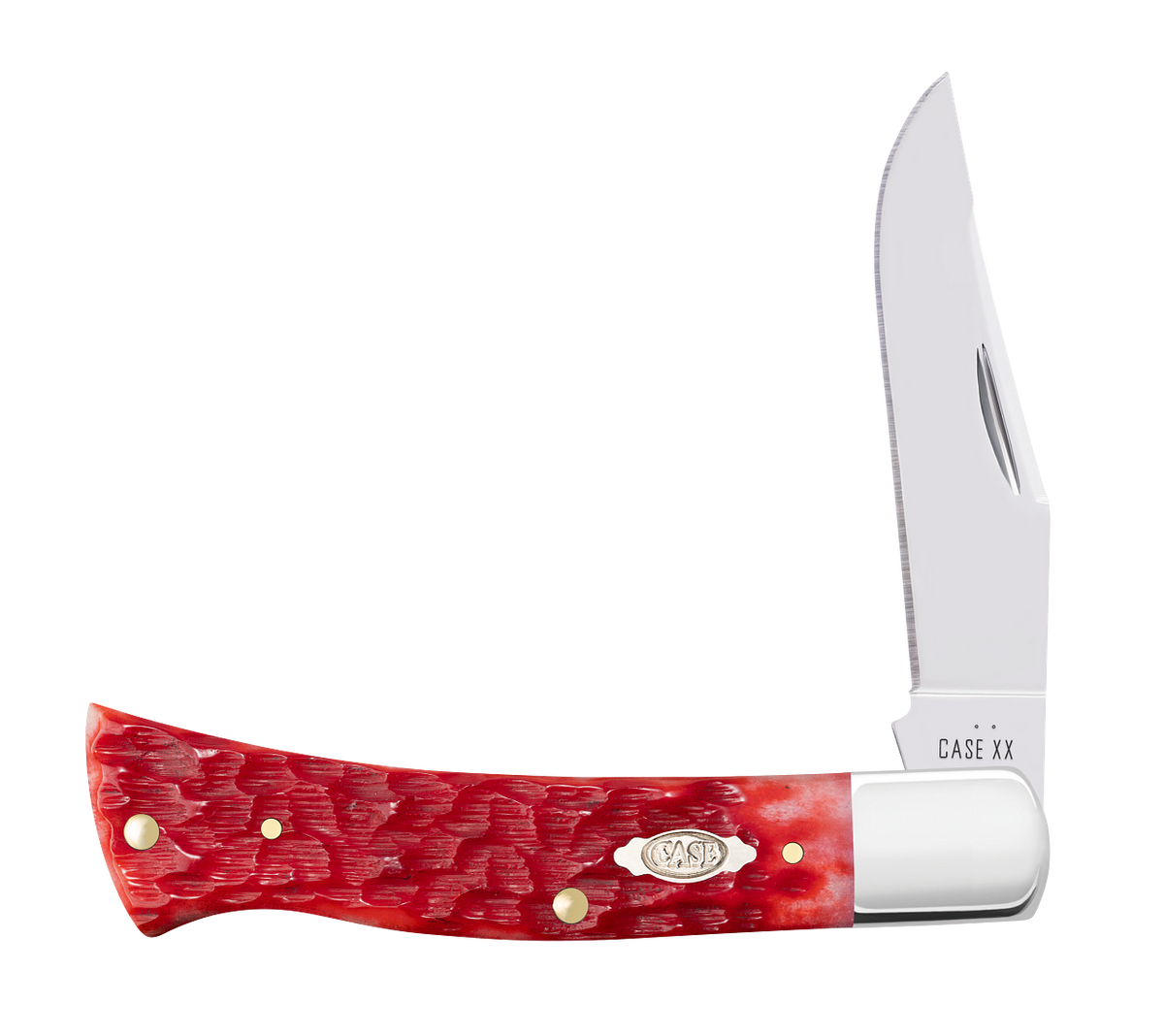 Case XX 31942 Axe Handle CV Peach Seed Jig Dark Red Bone