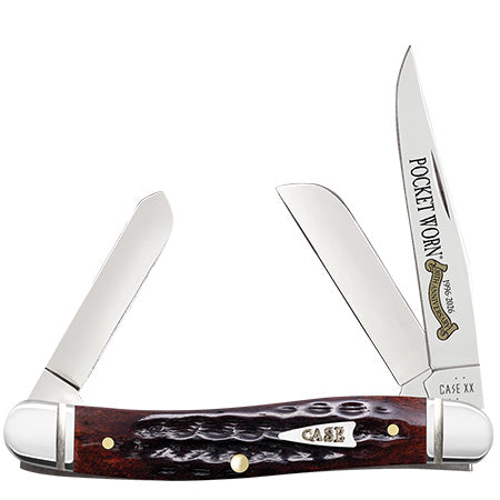 Case XX 55232 Medium Stockman Pocket Worn 30th Mahogany Bone