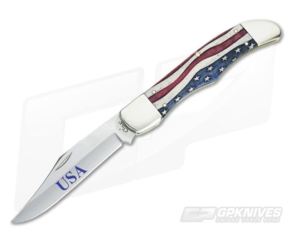 64130  Star Spangled Natural Bone Folding Hunter