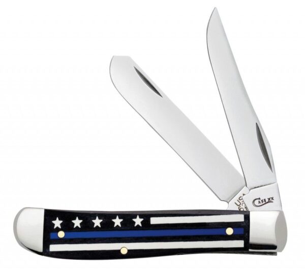 6568 Blue Stripe of Service Color Wash Bone Mini Trapper