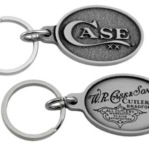 Case XX 50126 Knives Dual Logo Pewter Key Chain