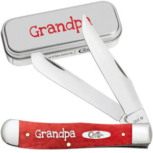 Case XX 10433 Trapper Smooth Dark Red Bone Grandpa