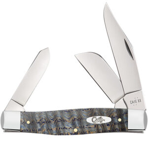 Case XX 47493 Large Stockman Smooth Blue Curly Oak Wood