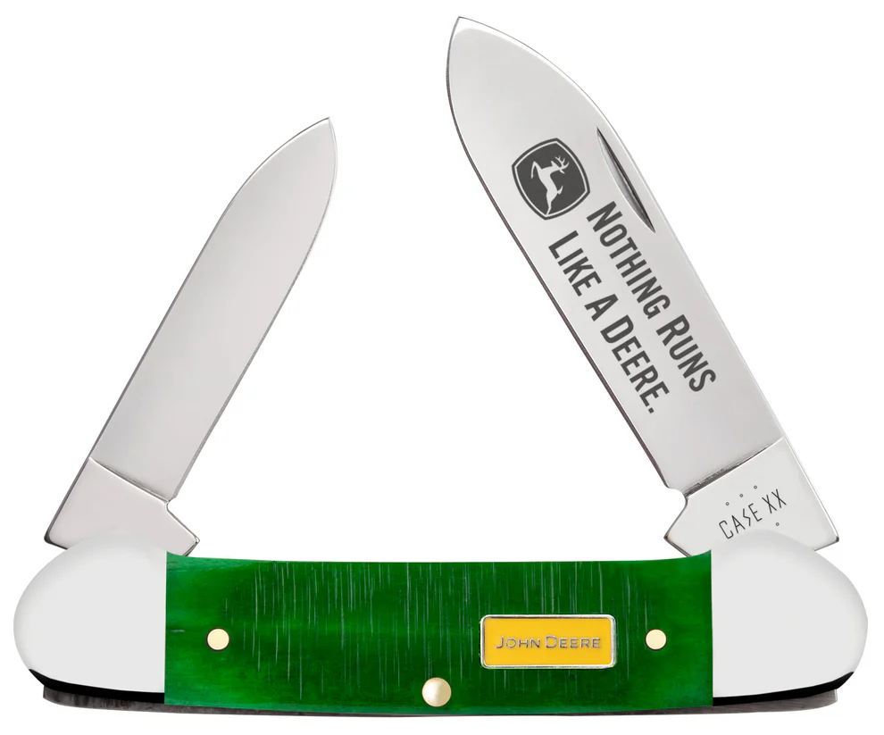 Case XX 15797 Canoe John Deere Sawcut Jig Green Bone