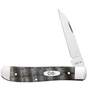 Case XX 47491 Mini Trapper Smooth Blue Curly Oak Wood