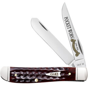 Case XX 55231 Mini Trapper Pocket Worn Mahogany Bone W/Flutted bolsters