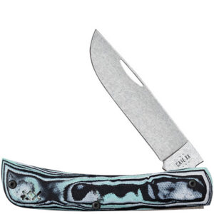 Case XX 66384 Sod Buster Jr CROSSROADS Seafoam Green Burl G-10 w/ P-CLIP